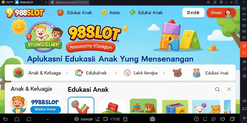 Antarmuka aplikasi Edukasi Anak yang interaktif dan menarik.