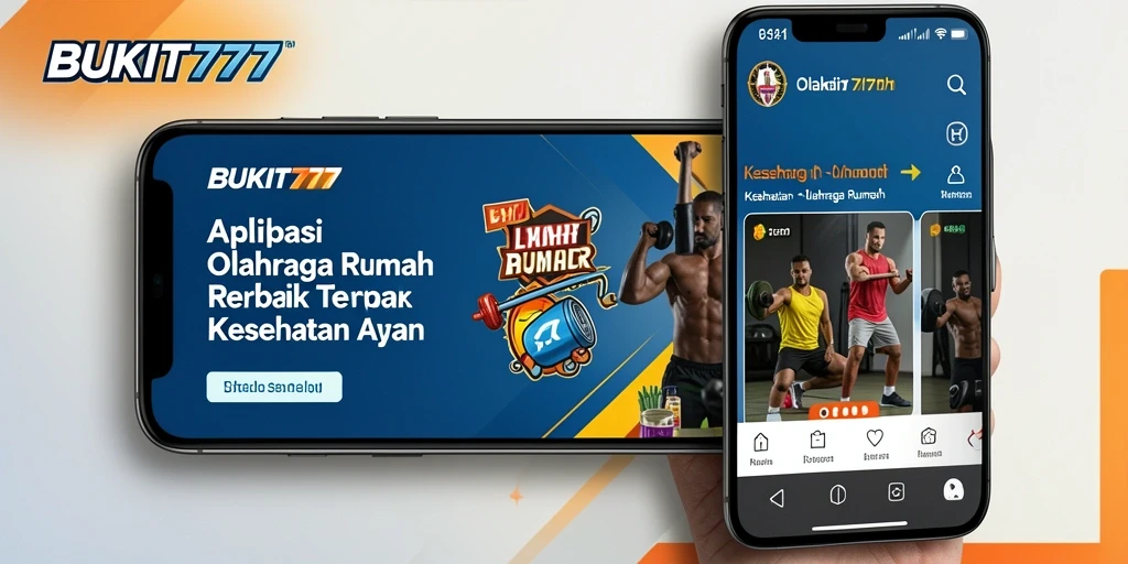 Tampilan antarmuka aplikasi BUKIT777 untuk Olahraga Rumah yang menarik.