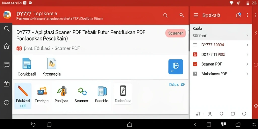 Antarmuka aplikasi DY777 dengan fungsi Scanner PDF yang simpel dan efektif.