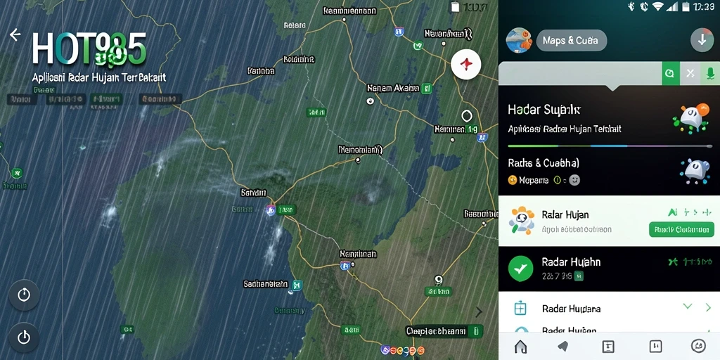 Antarmuka pengguna HOT985 menampilkan radar hujan yang akurat dan informatif.