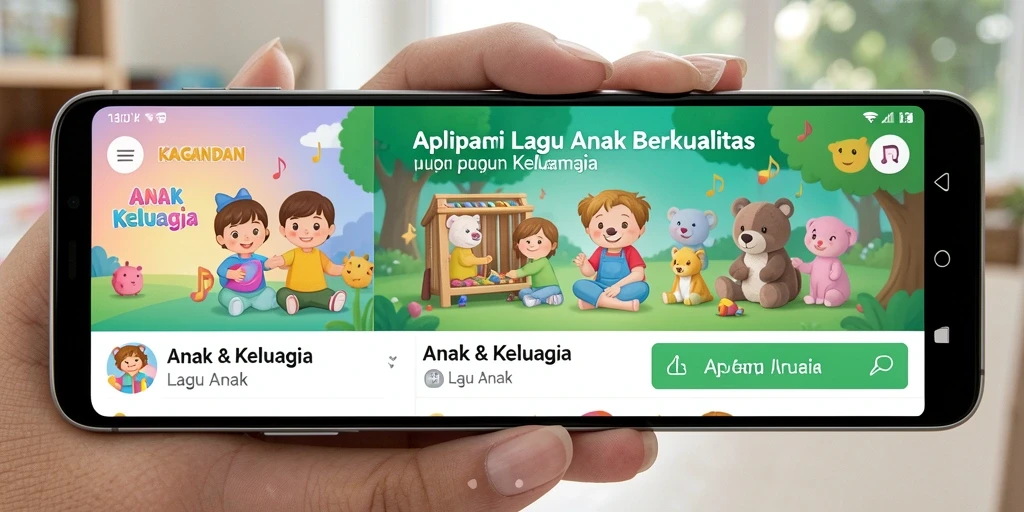Tampilan antarmuka KAGANDAN yang menarik untuk anak-anak.