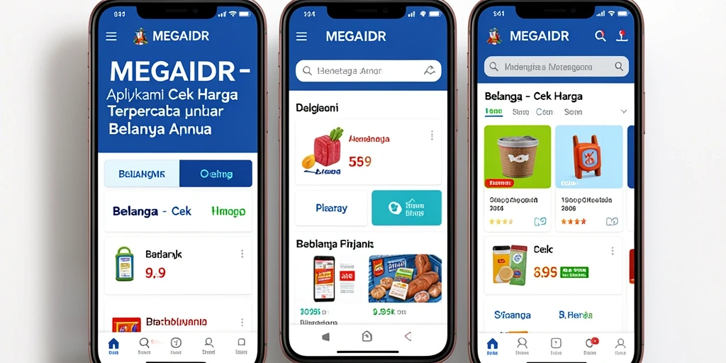 Tampilan antarmuka MEGAIDR menampilkan fungsi Cek Harga dengan jelas.