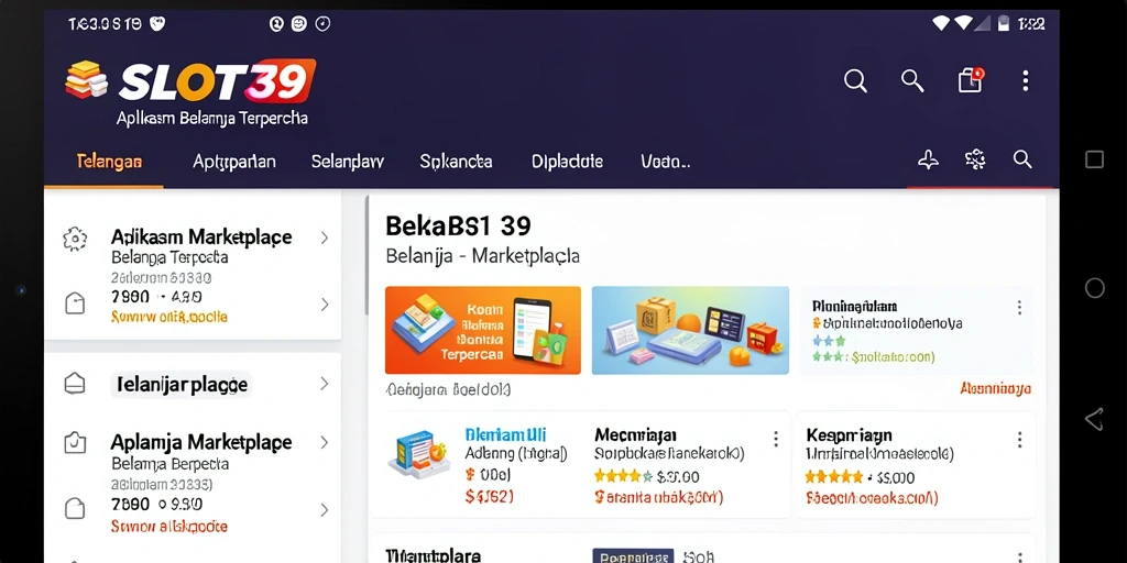 Antarmuka canggih dan user-friendly dari aplikasi SLOT39 Marketplace.