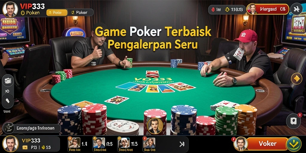 Antarmuka VIP333 menampilkan tampilan permainan Poker yang menarik dan modern.
