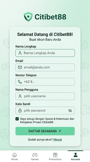 Cara Daftar Akun Baru di citibet88 dengan Mudah